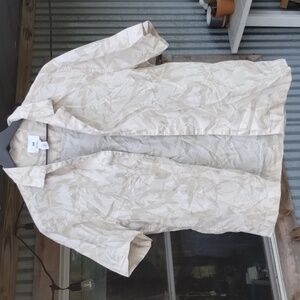 H&M Beige Patterned Short Sleeve Shirt -Likr New